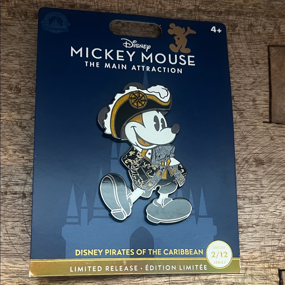 Disney Mickey Mouse Pirate Adventure Pin - Black, Gold, White